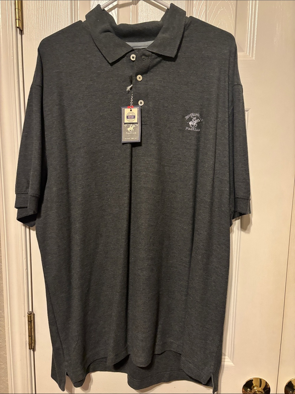Beverly Hills Polo Club Men's Charcoal Gray Polo Shirt